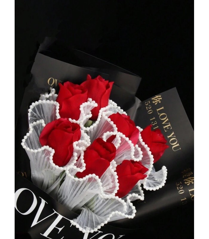 Malla para envolver ramo con perla 28cmx4.5cm