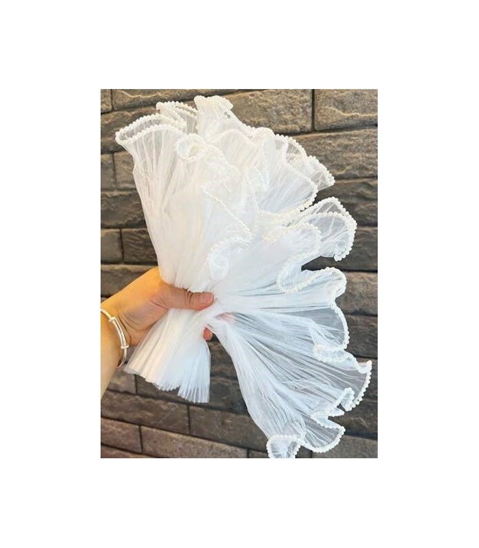 Malla para envolver ramo con perla 28cmx4.5cm