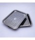 Bandeja con rejilla inox 36x27cm