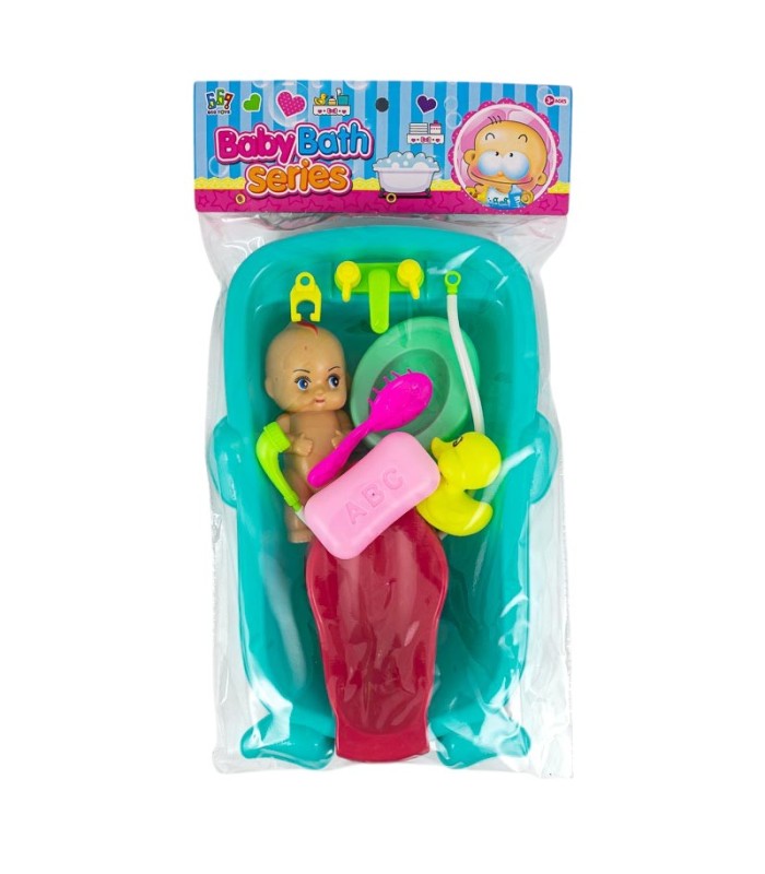 Muñeca bebe con bañera 21cm