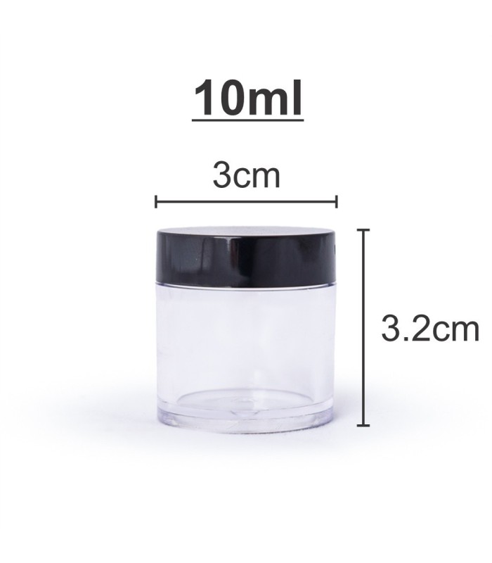 Frasco cosmetico acrilico transparente con tapa 10ml