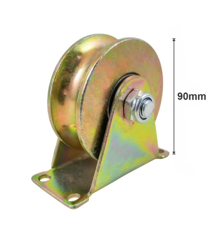 RUEDA METAL CON BASE  U  90MM 300KG