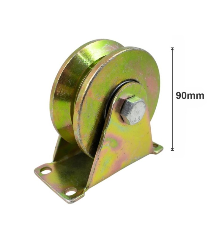 RUEDA METAL CON BASE  V  90MM 300KG