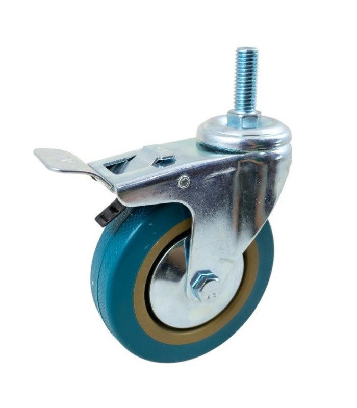 RUEDA ROSCA CON FRENO 130MM 55KG