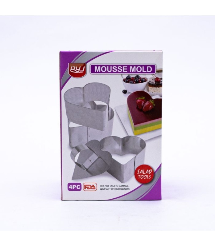 Molde de metal 3pc de corazón