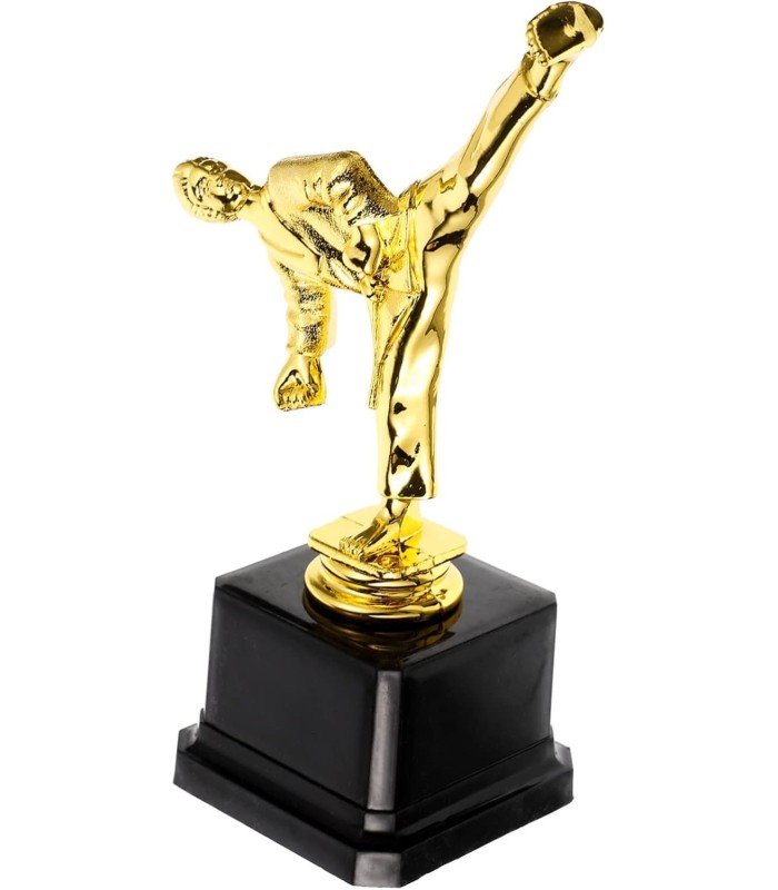 TROFEO TAEKWONDO BASE NEGRO 20x7.5CM