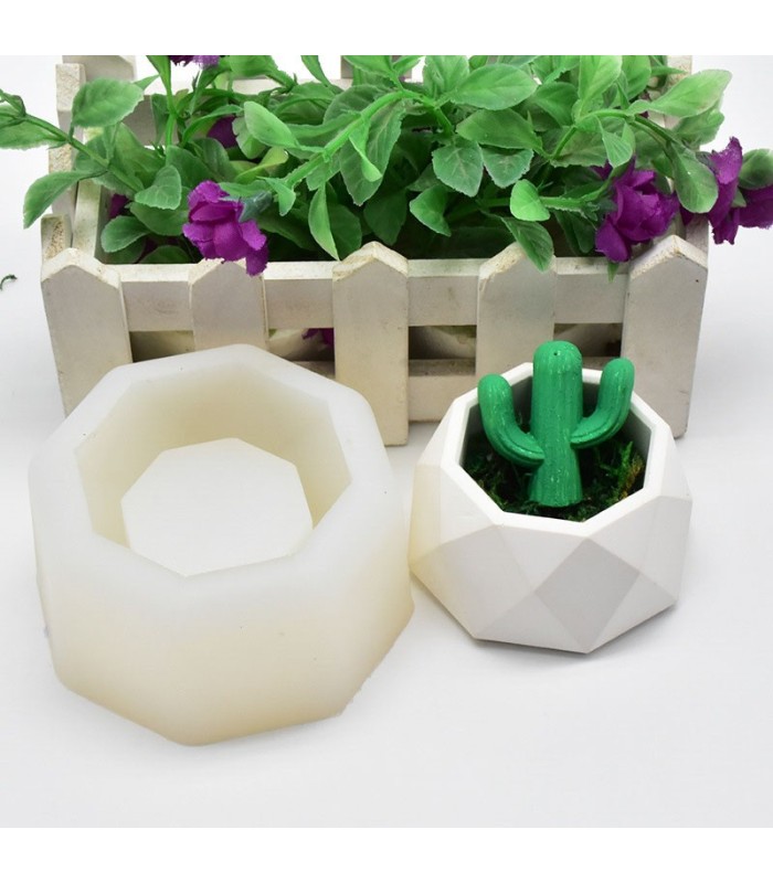 Molde de silicona para maceta octagonal 8.5cm