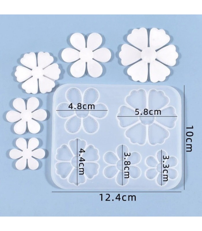 Molde silicona mix de tamaños flor 10x12.4cm