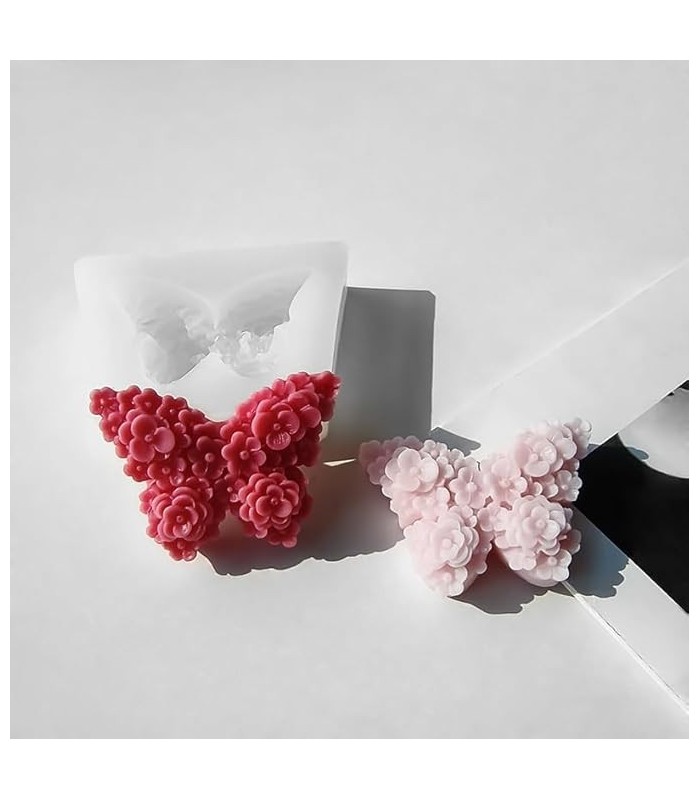 Molde silicona mariposa floreada 5x6.6cm