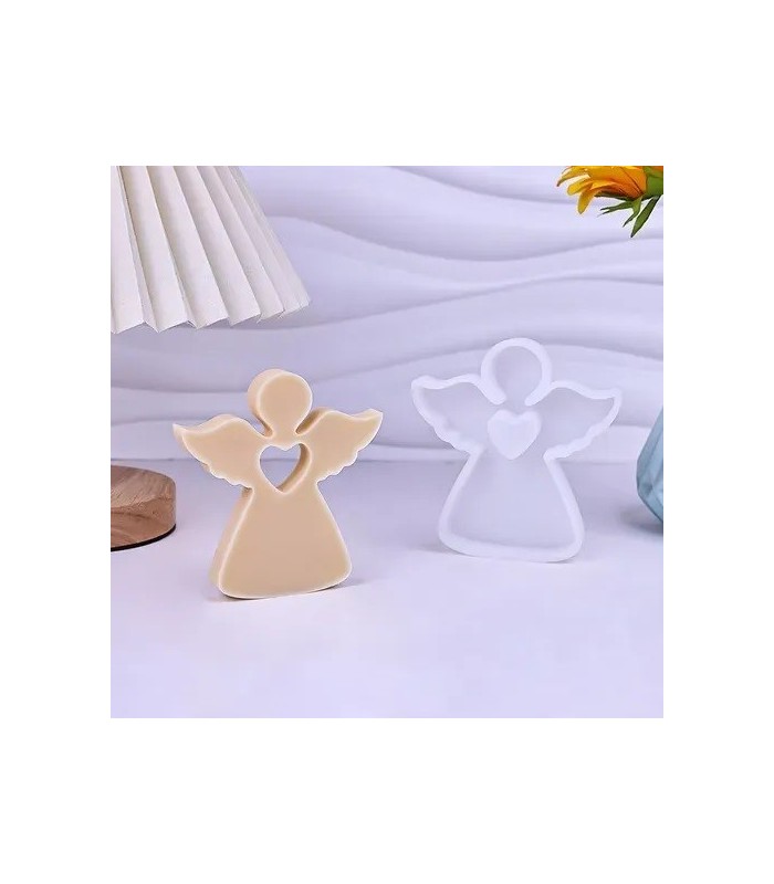 Molde silicona angel con corazon 10x11cm