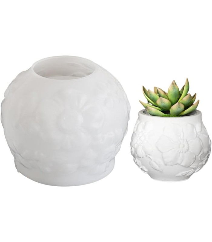 Molde silicona florero borde flor 8.4x10.5cm