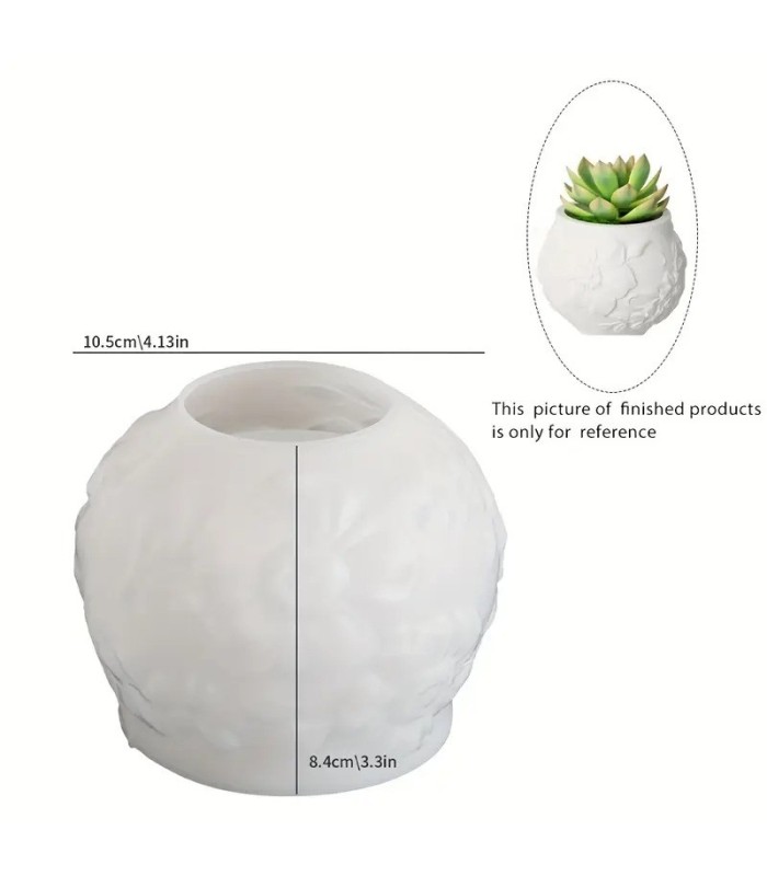 Molde silicona florero borde flor 8.4x10.5cm