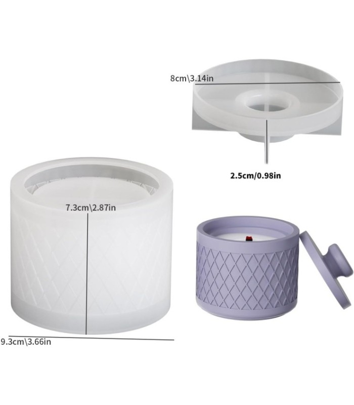 Molde silicona frasco con tapa 7.5x9.5cm