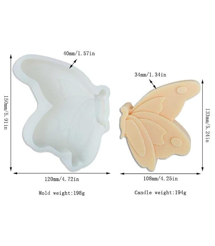 Molde silicona mariposa 12x15cm