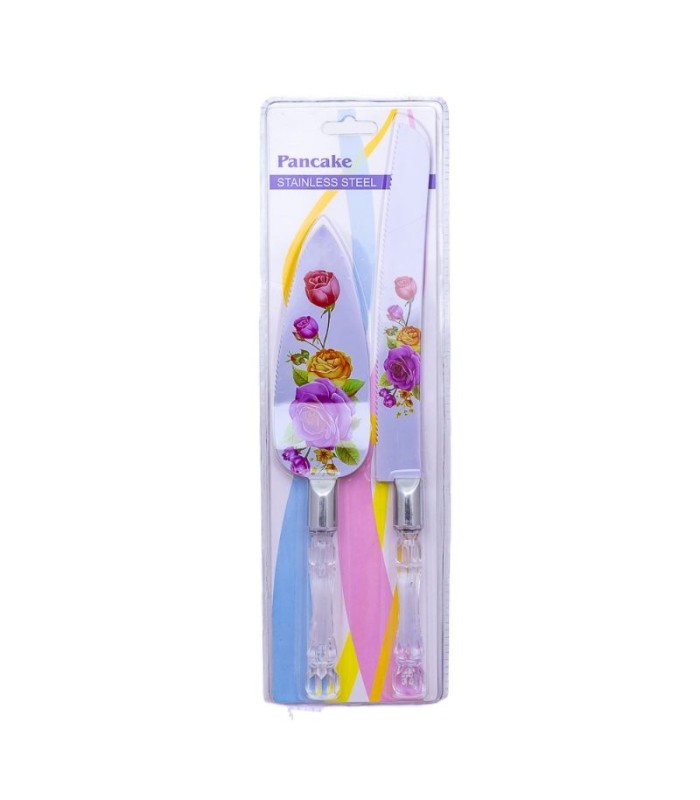 Cuchillo + chuchara para torta 2pc