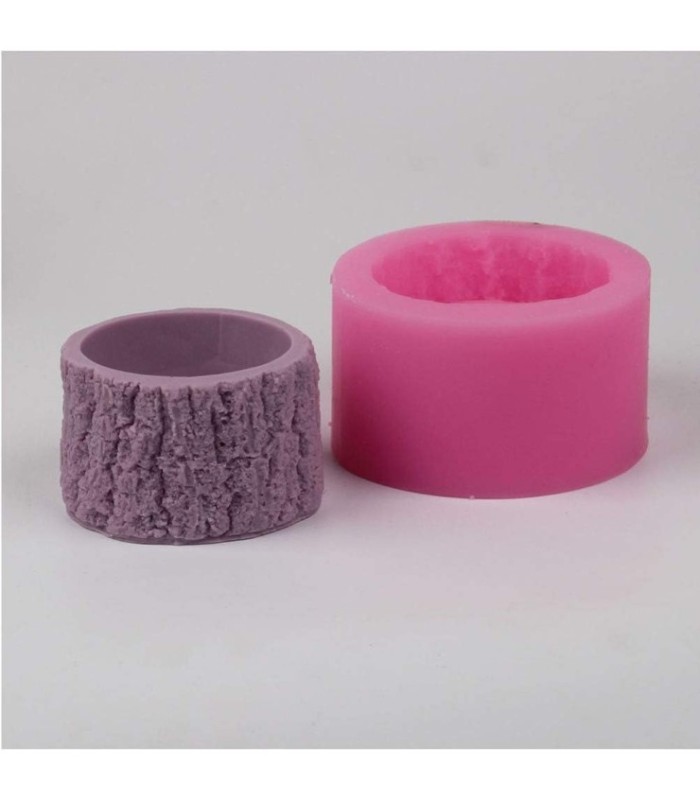 Molde silicona maceta forma tronco 9.2x5.5cm