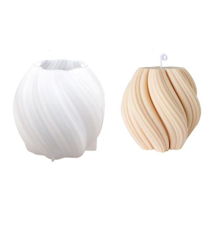 Molde de silicona olas tornadas geometrica 9.6x6cm