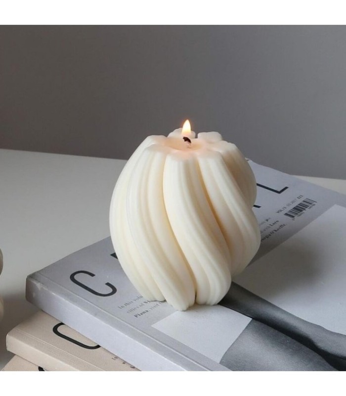 Molde de silicona olas tornadas geometrica 9.6x6cm