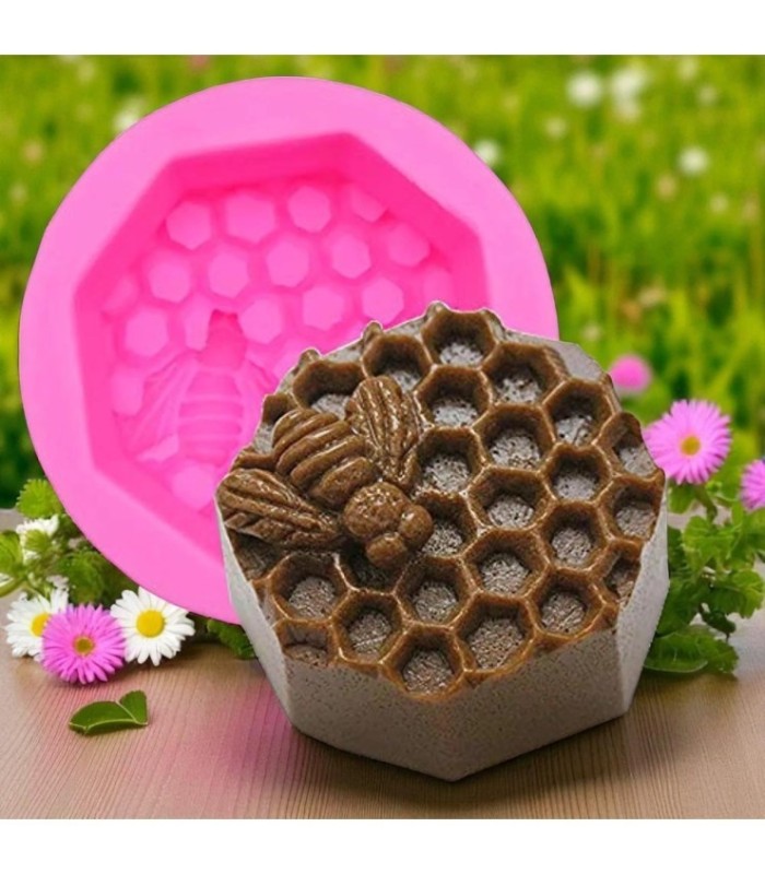 Molde silicona hexagonal panal de abeja 8cm