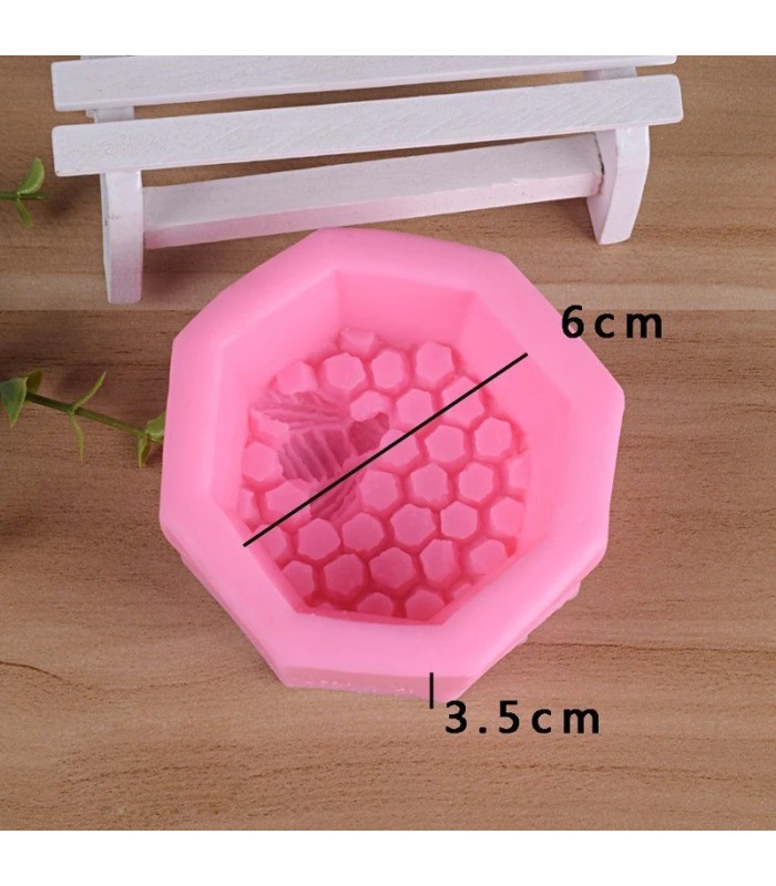 Molde silicona hexagonal panal de abeja 8cm