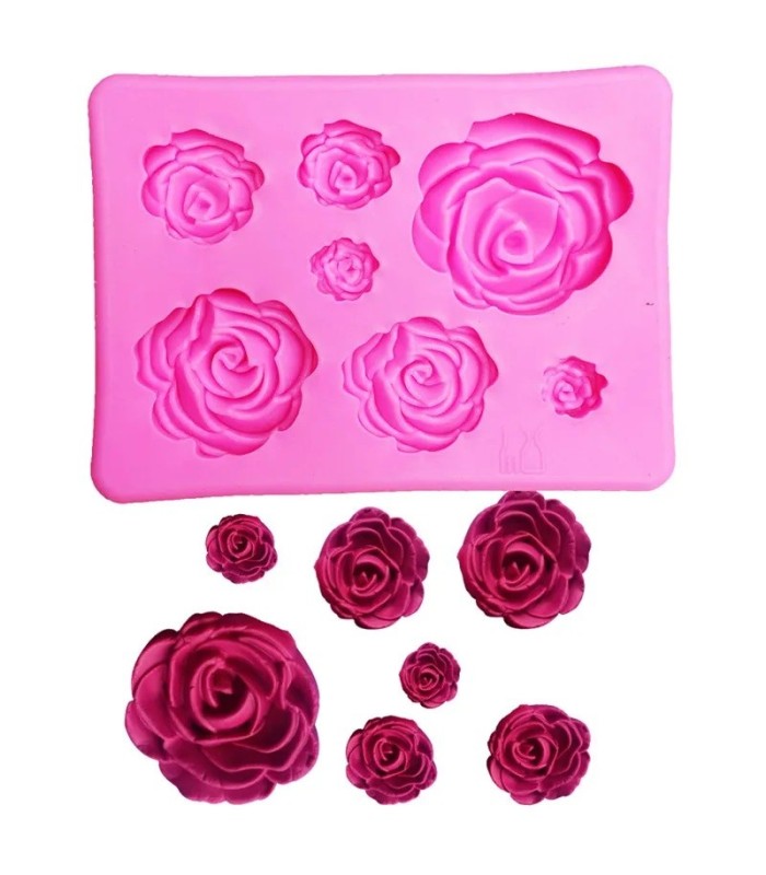 Molde de silicona capullo de rosa 7 div. 8.3x6.2cm