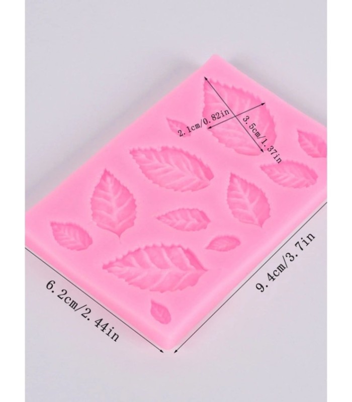 Molde de silicona mix de hojas 12 divisiones 9.4x6