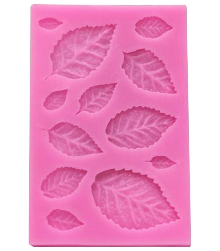 Molde de silicona mix de hojas 12 divisiones 9.4x6