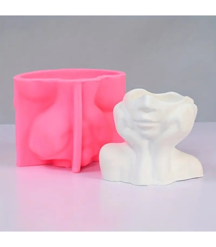 Molde silicona maceta medio rostro 11x12cm