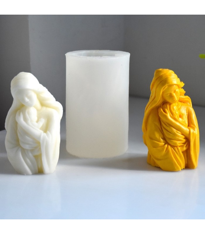 Molde de silicona vela Madonna y bebe 12.5x8cm