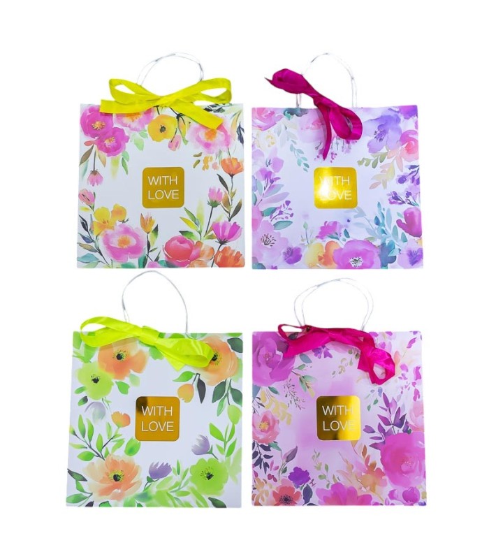 Bolso para regalo floreado 27x27x11cm