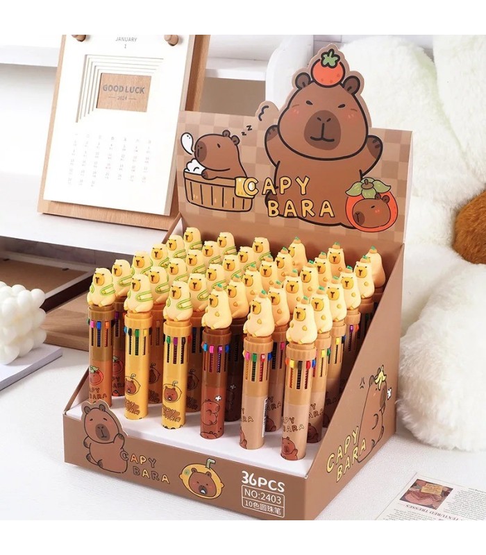 Bolígrafo multicolor diseño capibara