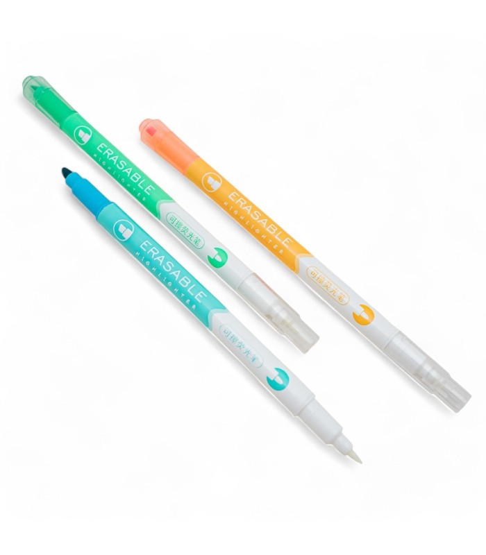 Resaltador borrable doble punta 6 piezas