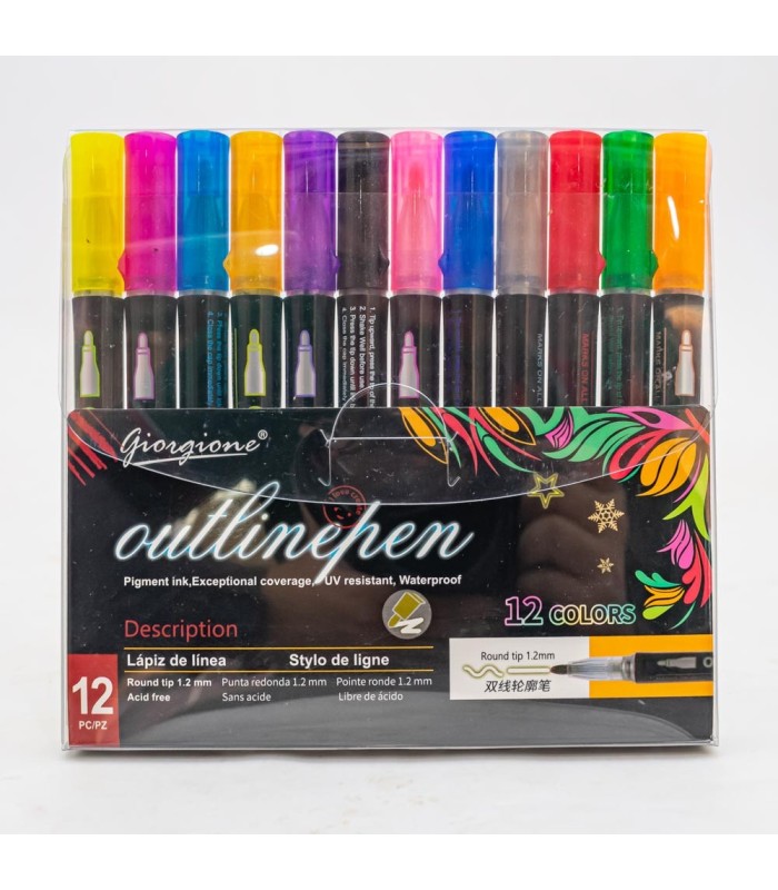 Marcador metalizado 12pc giorgione