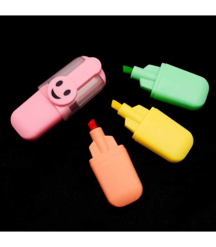 Mini resaltador carita feliz 4pc