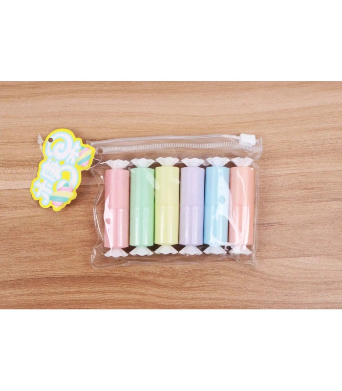 Resaltador diseño caramelo tono pastel 6pc