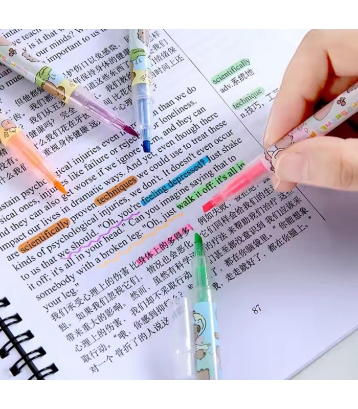 Resaltador doble punta CAPIBARA & LABUBU