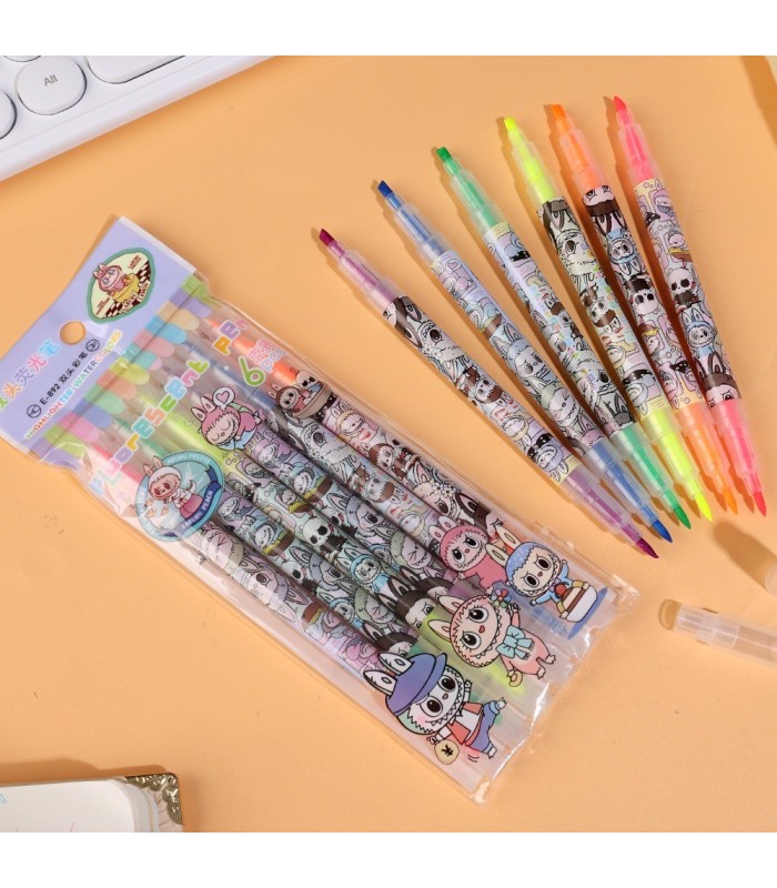 Resaltador doble punta CAPIBARA & LABUBU