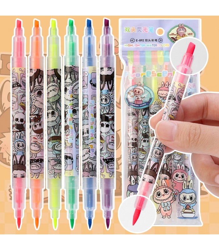 Resaltador doble punta CAPIBARA & LABUBU