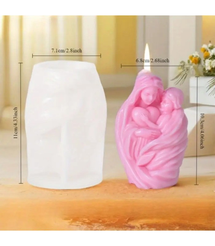 Molde silicona virgen con niño 7.1x11cm