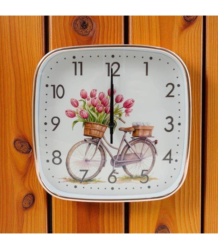 RELOJ CUADRADO BICI 22x22x4CM