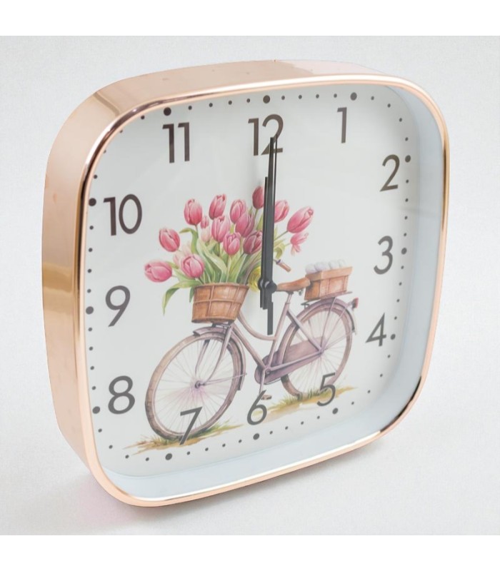 RELOJ CUADRADO BICI 22x22x4CM