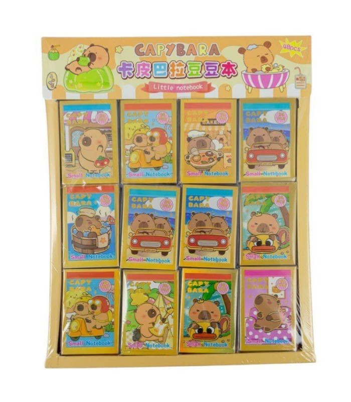 Anotador sticker surtido capibara 48pc