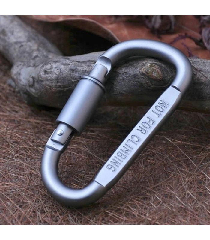 MOSQUETON ALUMINIO GRIS C/SEGURO