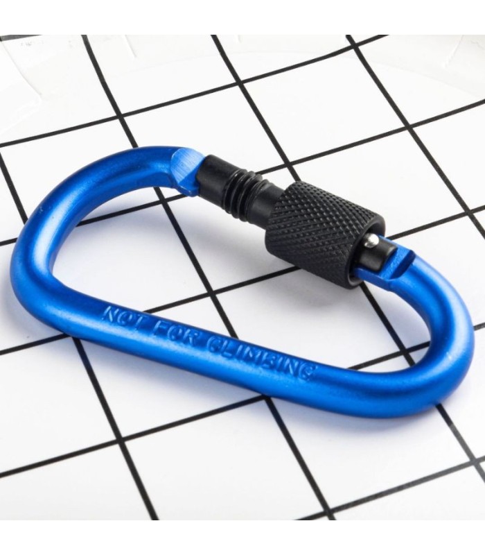 MOSQUETON ALUMINIO AZUL C/SEGURO