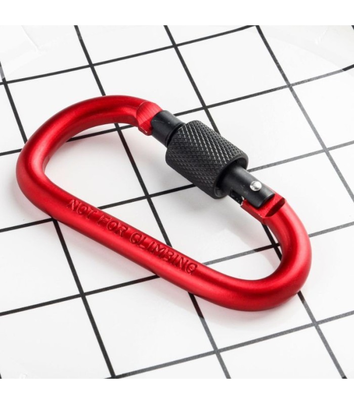 MOSQUETON ALUMINIO ROJO C/SEGURO