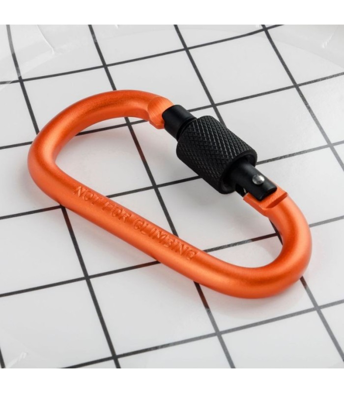 MOSQUETON ALUMINIO NARANJA C/SEGURO