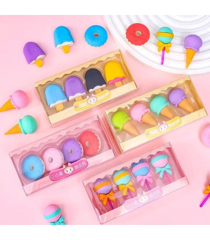 Borrador surtido infantil con formas 4 piezas