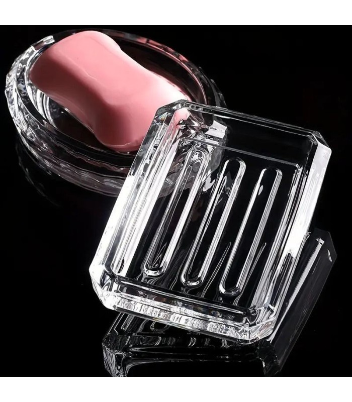 JABONERA RECTANGULAR TRANSPARENTE 12.2x8.5CM