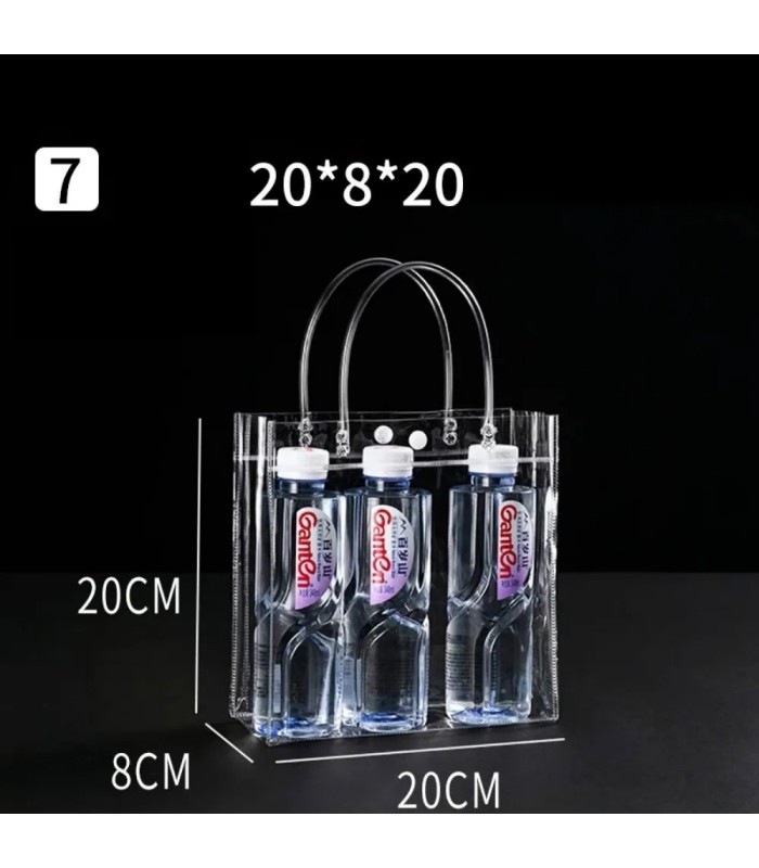 Bolsa transparente con boton 20x20x8cm