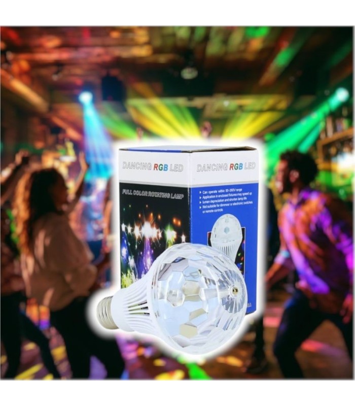 Foco LED giratorio con luces de discoteca